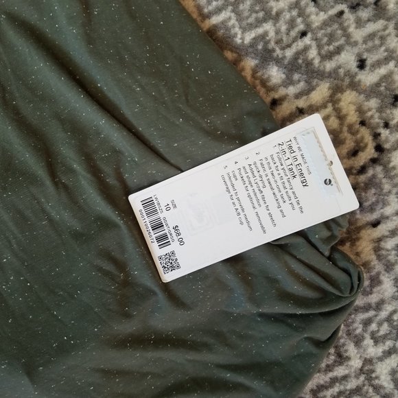 NWT Lululemon Tied in Energy 2 in 1 tank Grey Sage - Picture 6 of 9